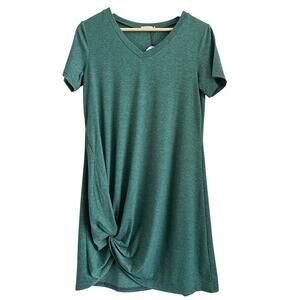 Locryz Green Knot Front T-Shirt Dress |‎ Size Small-NWT